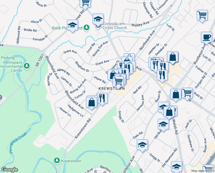 map of restaurants, bars, coffee shops, grocery stores, and more near 9212 Alton Street in Philadelphia