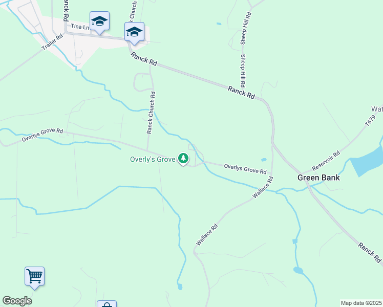 map of restaurants, bars, coffee shops, grocery stores, and more near 661 Overlys Grove Road in New Holland