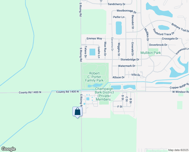 map of restaurants, bars, coffee shops, grocery stores, and more near 2310 South Rising Road in Champaign