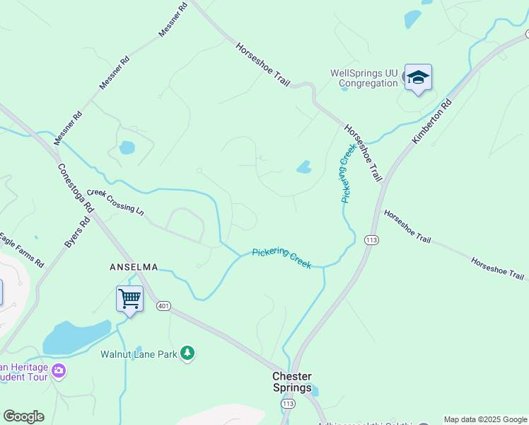 map of restaurants, bars, coffee shops, grocery stores, and more near 634 Deep Hollow Lane in Chester Springs