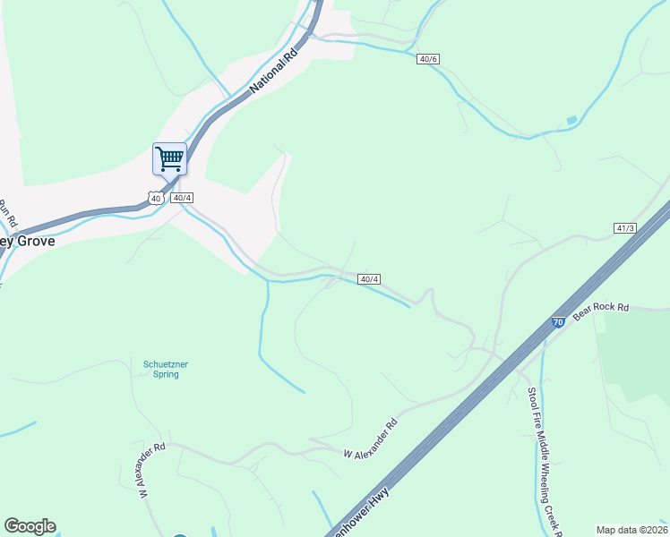 map of restaurants, bars, coffee shops, grocery stores, and more near Valley Grove Road in Valley Grove