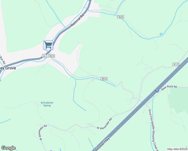 map of restaurants, bars, coffee shops, grocery stores, and more near Valley Grove Road in Valley Grove