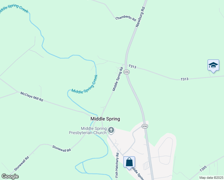 map of restaurants, bars, coffee shops, grocery stores, and more near 238 Middle Spring Road in Shippensburg