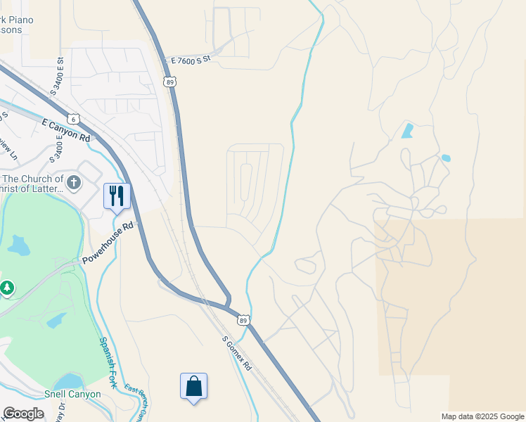 map of restaurants, bars, coffee shops, grocery stores, and more near 4697 Olive Avenue in Spanish Fork