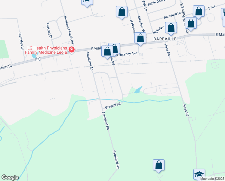 map of restaurants, bars, coffee shops, grocery stores, and more near 56 Melvin Drive in Lancaster County