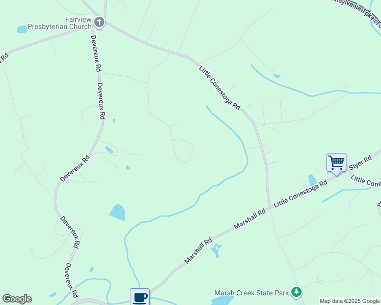 map of restaurants, bars, coffee shops, grocery stores, and more near in Glenmoore