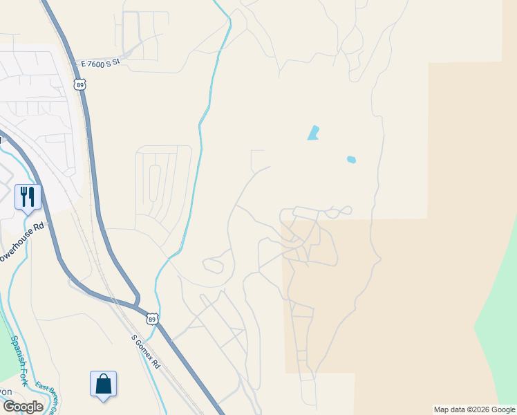 map of restaurants, bars, coffee shops, grocery stores, and more near 98 Limber Pine Drive in Spanish Fork