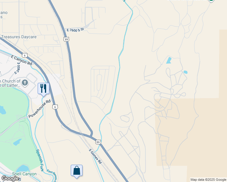 map of restaurants, bars, coffee shops, grocery stores, and more near 4781 Heartwood Road in Spanish Fork