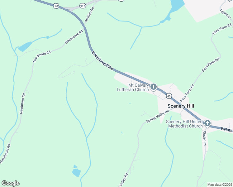 map of restaurants, bars, coffee shops, grocery stores, and more near 2032-2128 East National Pike in Scenery Hill