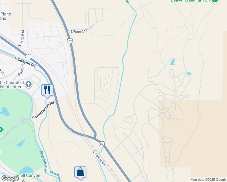 map of restaurants, bars, coffee shops, grocery stores, and more near 4770 Heartwood Road in Spanish Fork