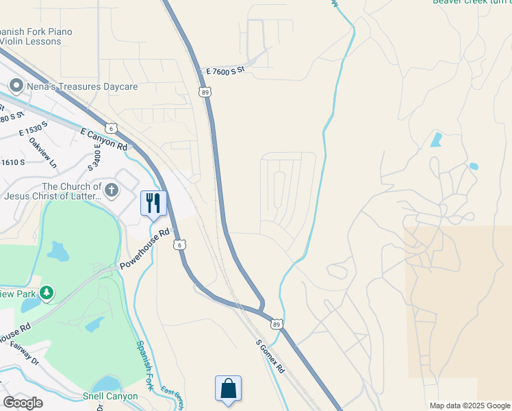map of restaurants, bars, coffee shops, grocery stores, and more near in Springville