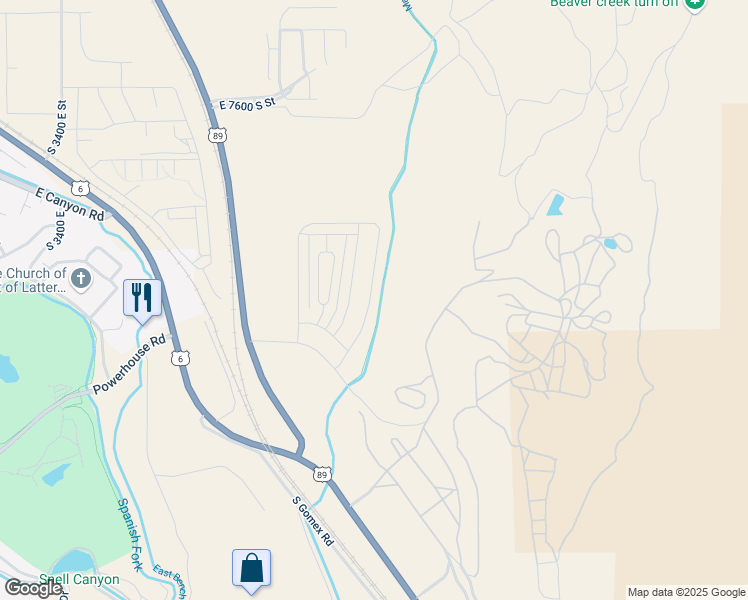 map of restaurants, bars, coffee shops, grocery stores, and more near 4769 Heartwood Road in Spanish Fork