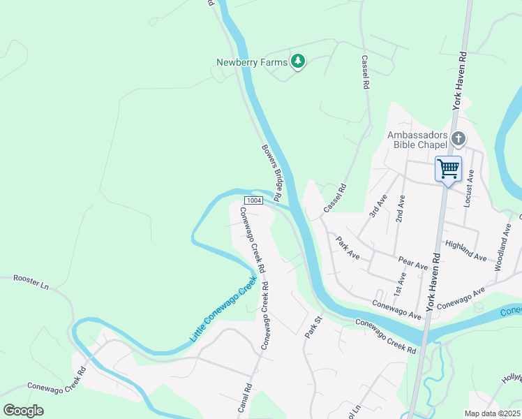 map of restaurants, bars, coffee shops, grocery stores, and more near 1515 Conewago Creek Road in Manchester