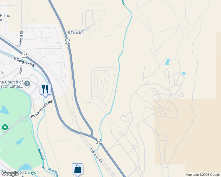 map of restaurants, bars, coffee shops, grocery stores, and more near 4758 Heartwood Road in Spanish Fork