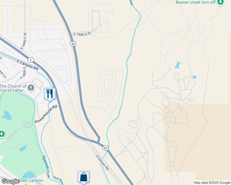 map of restaurants, bars, coffee shops, grocery stores, and more near 4763 Olive Avenue in Spanish Fork