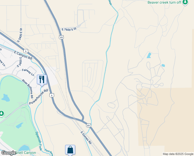 map of restaurants, bars, coffee shops, grocery stores, and more near 4757 Olive Avenue in Spanish Fork