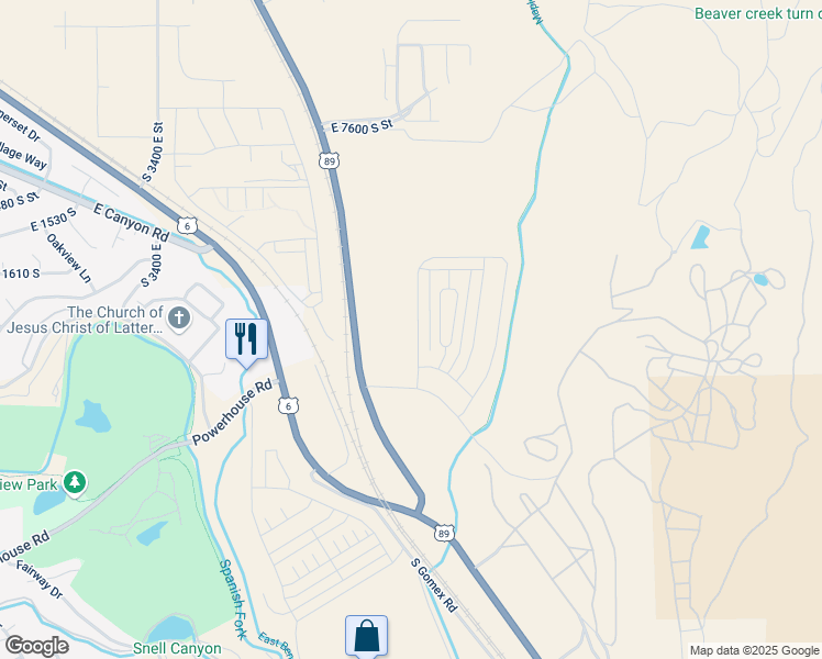 map of restaurants, bars, coffee shops, grocery stores, and more near 4768 Alder Drive in Spanish Fork