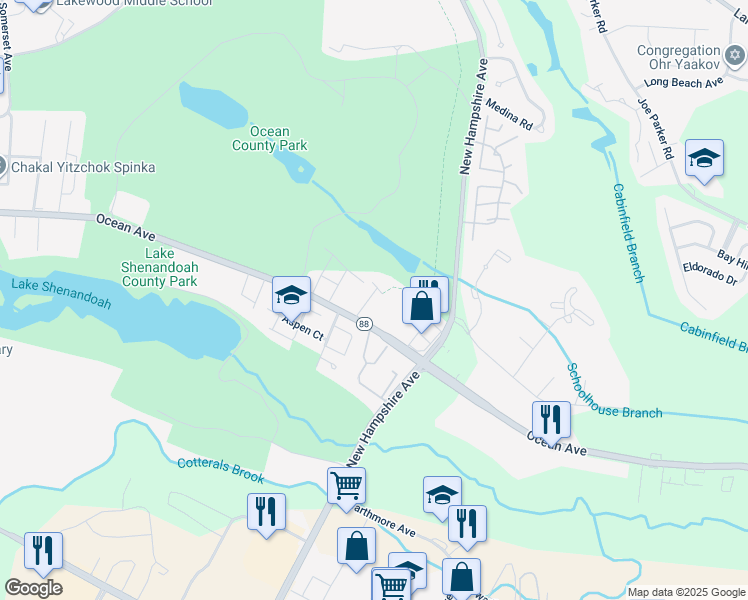 map of restaurants, bars, coffee shops, grocery stores, and more near 33 Seapoint Drive in Lakewood