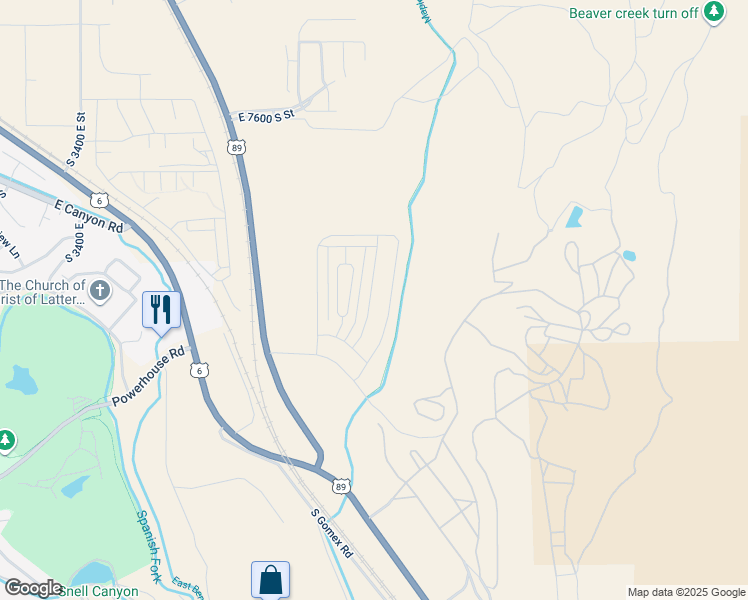 map of restaurants, bars, coffee shops, grocery stores, and more near 4747 Olive Avenue in Spanish Fork