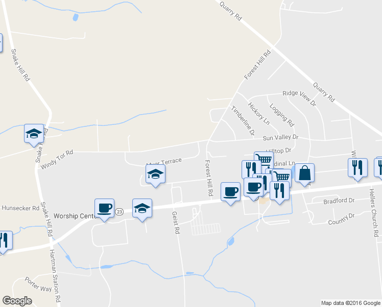 map of restaurants, bars, coffee shops, grocery stores, and more near 397 Myer Terrace in Leacock-Leola-Bareville