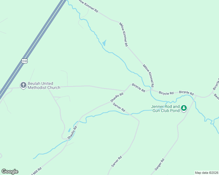map of restaurants, bars, coffee shops, grocery stores, and more near 684 Bicycle Road in Friedens