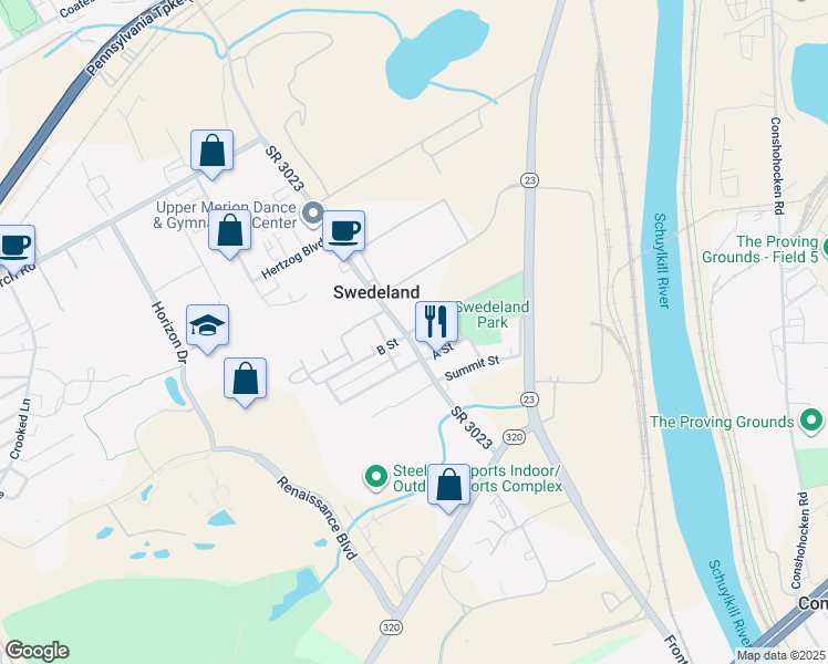 map of restaurants, bars, coffee shops, grocery stores, and more near in Montgomery County