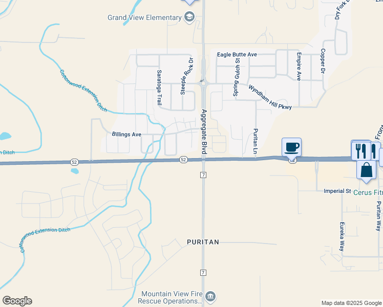 map of restaurants, bars, coffee shops, grocery stores, and more near 6017 Aggregate Boulevard in Erie