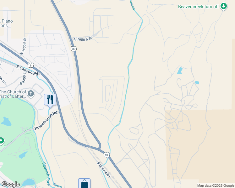 map of restaurants, bars, coffee shops, grocery stores, and more near 4725 Olive Avenue in Spanish Fork