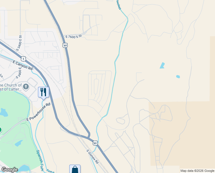 map of restaurants, bars, coffee shops, grocery stores, and more near 4714 Heartwood Road in Spanish Fork