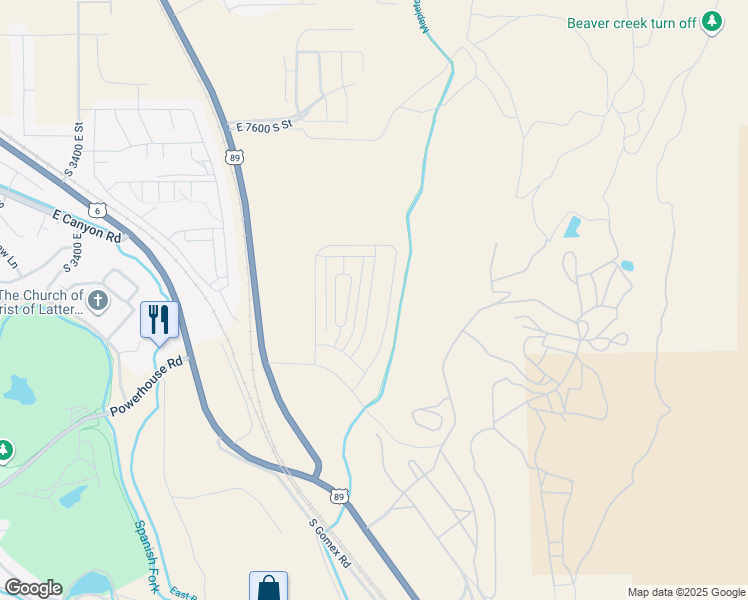 map of restaurants, bars, coffee shops, grocery stores, and more near 4719 Olive Avenue in Spanish Fork