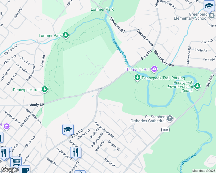 map of restaurants, bars, coffee shops, grocery stores, and more near 8424-8498 Pine Rd in Philadelphia