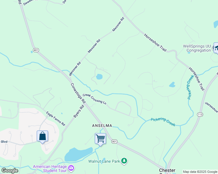 map of restaurants, bars, coffee shops, grocery stores, and more near 1021 Mulberry Street in Chester Springs