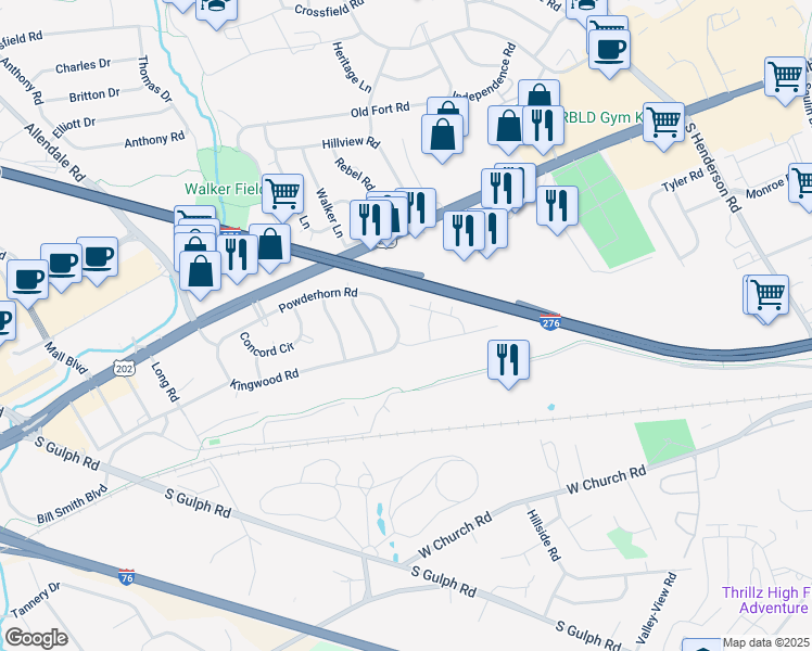 map of restaurants, bars, coffee shops, grocery stores, and more near 422 Bluebuff Road in King of Prussia