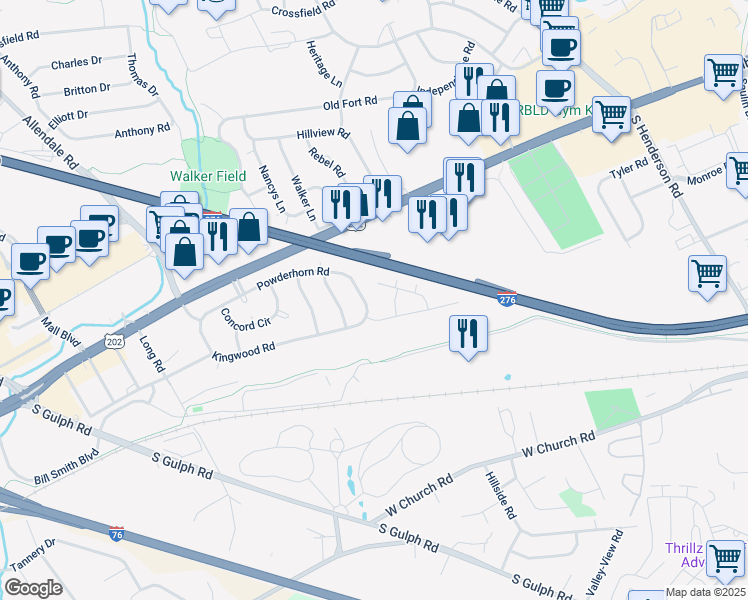map of restaurants, bars, coffee shops, grocery stores, and more near 422 Bluebuff Road in King of Prussia