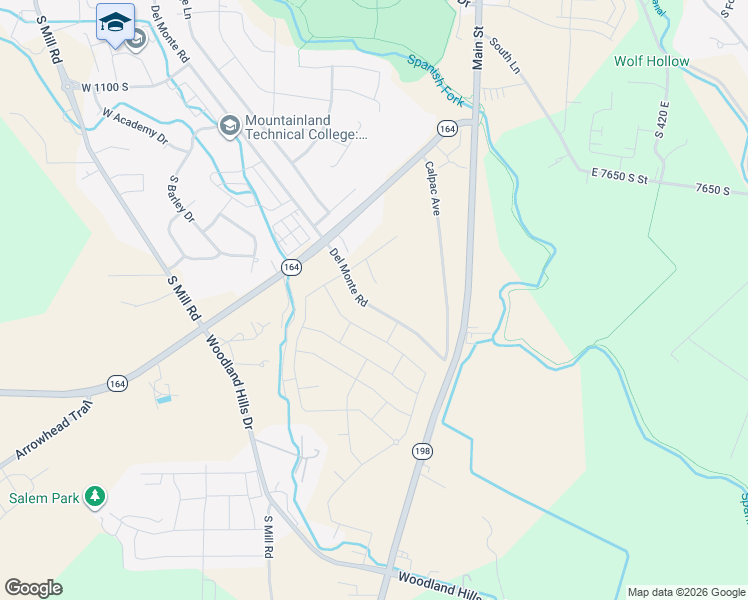 map of restaurants, bars, coffee shops, grocery stores, and more near 7650 Calpac Avenue in Spanish Fork