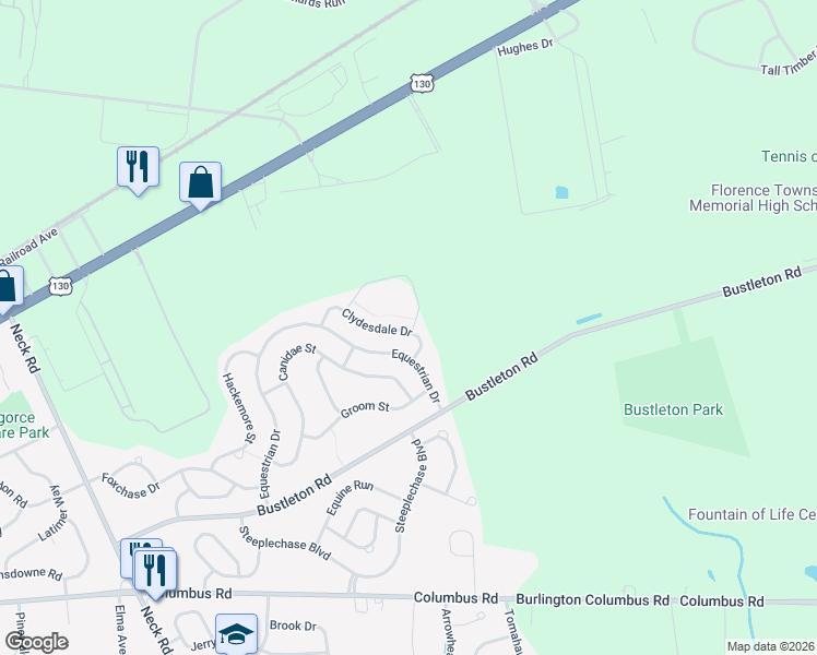 map of restaurants, bars, coffee shops, grocery stores, and more near 65 Manor Drive in Burlington