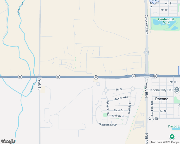 map of restaurants, bars, coffee shops, grocery stores, and more near 5500 Mineral Road in Dacono