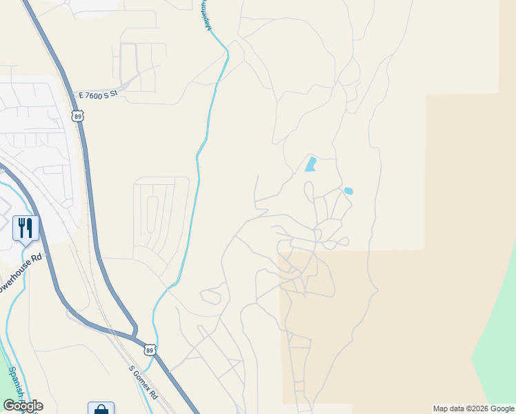 map of restaurants, bars, coffee shops, grocery stores, and more near 107 West Harmony Ridge Parkway in Spanish Fork