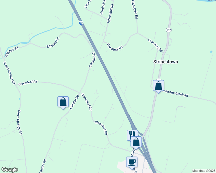 map of restaurants, bars, coffee shops, grocery stores, and more near 170 Kern Road in York