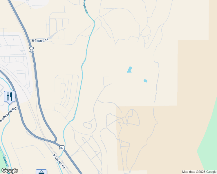 map of restaurants, bars, coffee shops, grocery stores, and more near 75 West Harmony Ridge Parkway in Spanish Fork