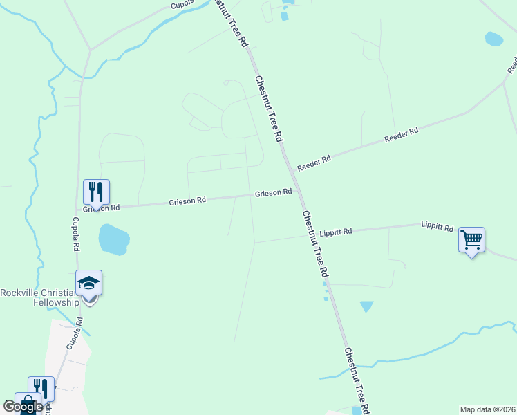 map of restaurants, bars, coffee shops, grocery stores, and more near 104 Grieson Road in Honey Brook
