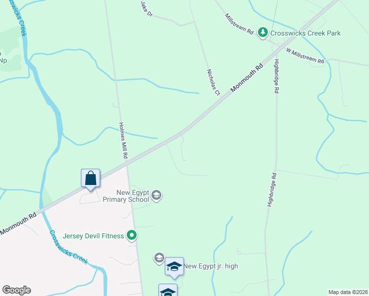 map of restaurants, bars, coffee shops, grocery stores, and more near 911 Monmouth Road in Plumsted