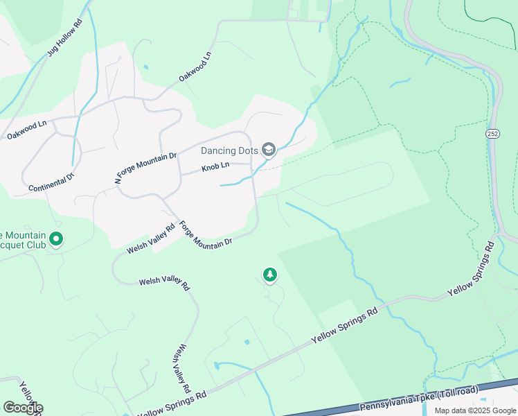 map of restaurants, bars, coffee shops, grocery stores, and more near 1749 Forge Mountain Drive in Malvern
