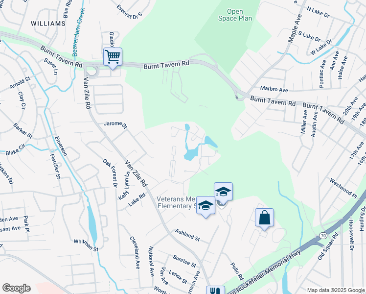map of restaurants, bars, coffee shops, grocery stores, and more near 89 Brandywine Court in Brick Township