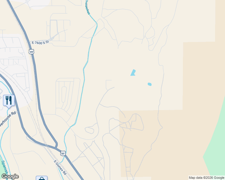 map of restaurants, bars, coffee shops, grocery stores, and more near 51 West Harmony Ridge Parkway in Spanish Fork