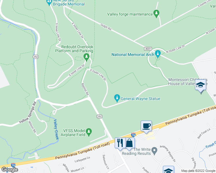 map of restaurants, bars, coffee shops, grocery stores, and more near 9000 South Outer Line Drive in Wayne