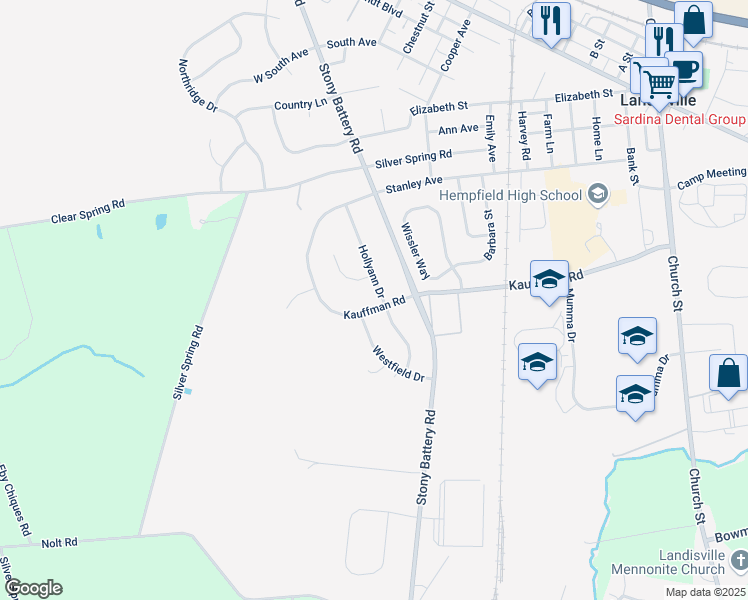 map of restaurants, bars, coffee shops, grocery stores, and more near 480 Hollyann Drive in Salunga-Landisville