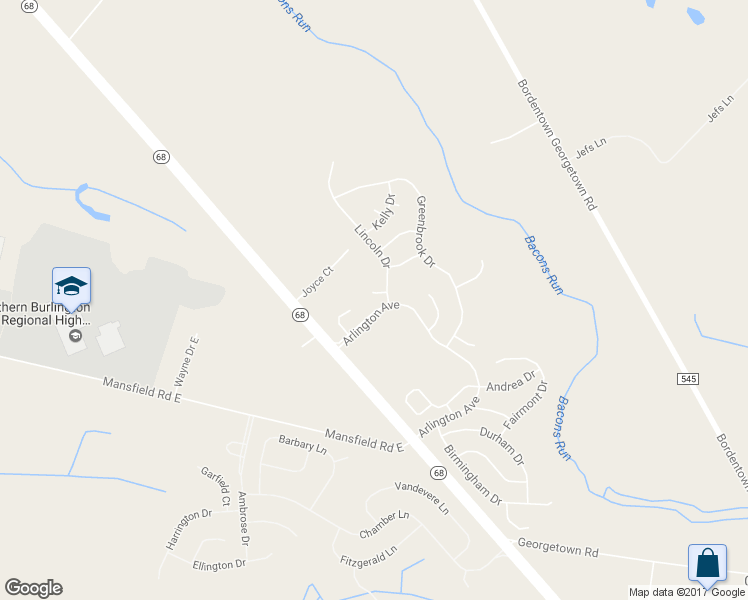 map of restaurants, bars, coffee shops, grocery stores, and more near 3 Pheasant Court in Mansfield