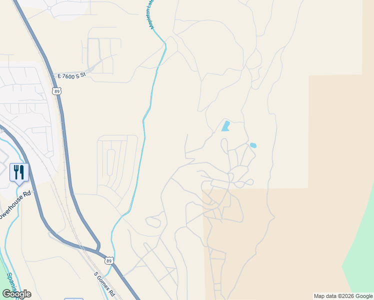 map of restaurants, bars, coffee shops, grocery stores, and more near 76 West Harmony Ridge Parkway in Spanish Fork