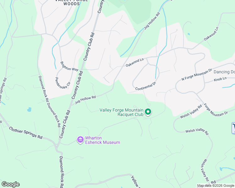 map of restaurants, bars, coffee shops, grocery stores, and more near 250 Jug Hollow Road in Phoenixville